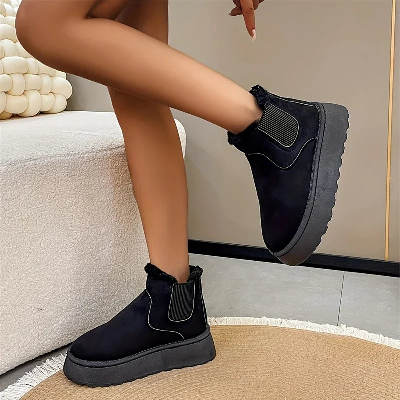 2025 nouvelles bottes de neige à semelles épaisses pour femmes en peluche chaude marque de luxe bottines de créateur hiver Mujer Botas nouvelles bottines pour femmes