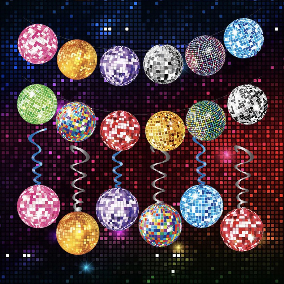 Guirlande de bannière de fête Disco musicale, tourbillons suspendus, décoration de fête rétro, retour aux années 80 et 90, bannière de décoration de fête hip hop disco