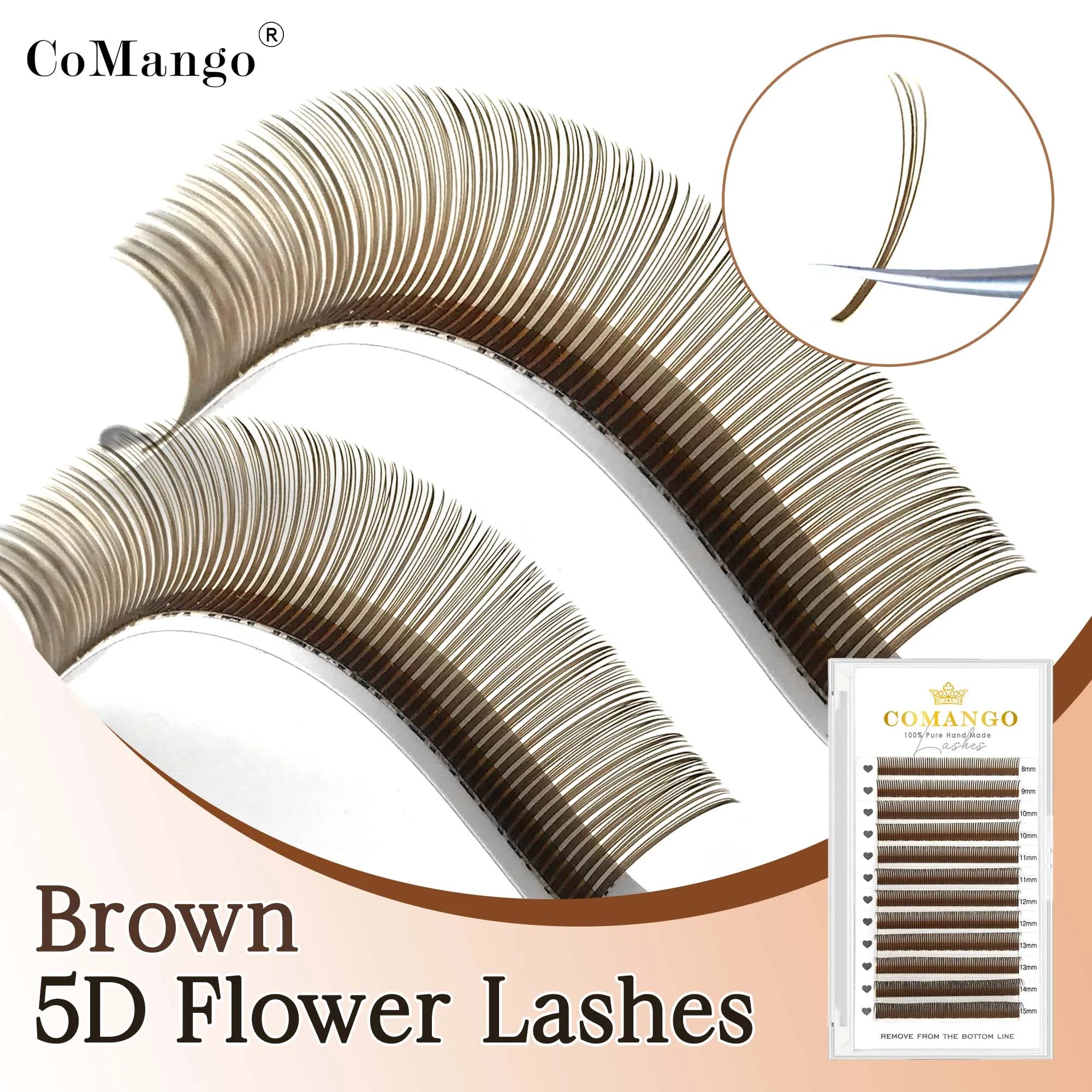 CoMango Qualité 5D Fée Fleur Flora Cils Préfabriqués Fans Cils Individuels Extension Maquillage Naturel Doux Fournisseur En Gros
