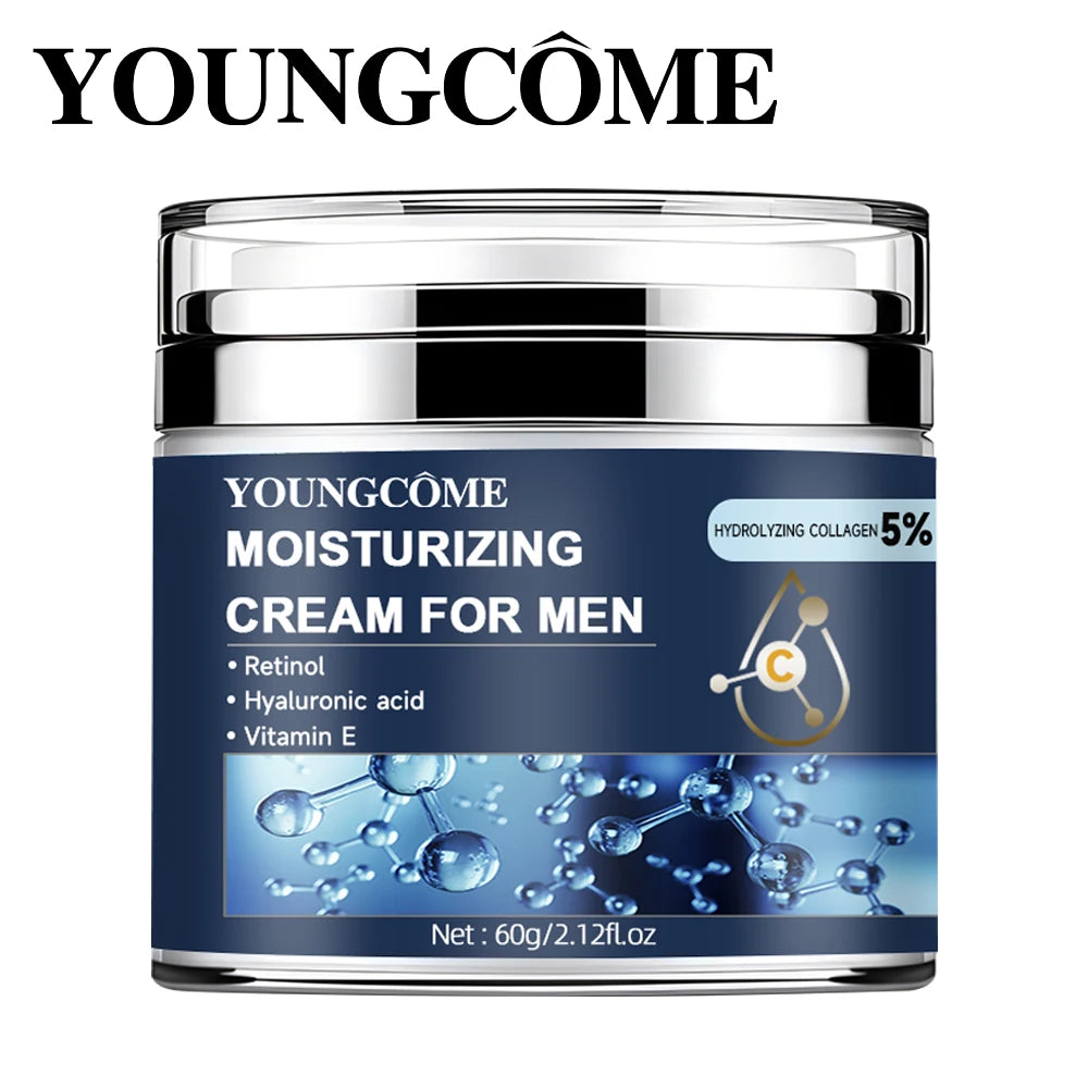 Crème hydratante au collagène pour hommes au rétinol et vitamines, réparation Anti-rides, estompe les ridules, soin du visage à l'acide hyaluronique