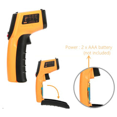 Thermomètre infrarouge, pistolet de température portable pour la cuisson, four à pizza, grill et moteur - Lecteur de température de surface laser
