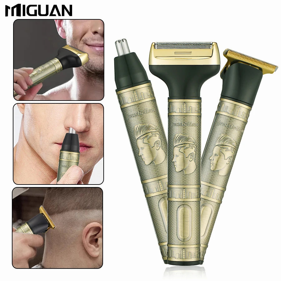 Professional 3-in-1 grooming kit for men: trim, shave, and style with a cordless electric razor
