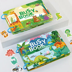 Livre occupé pour les tout-petits âgés de 2 à 6 ans, livre silencieux, activité d'apprentissage préscolaire, autocollant réutilisable et Velcro assorti Montessori Fine Mot