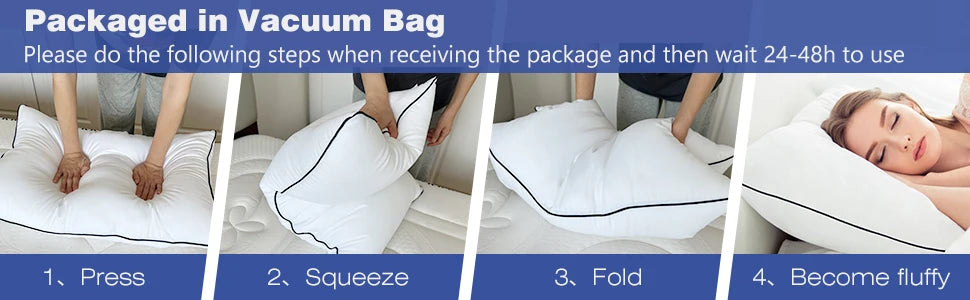 Oreillers de lit rafraîchissants, microfibre 3D de luxe, housse respirante pour dormeurs latérales, dos et ventre, réduit la douleur au cou, paquet de 4