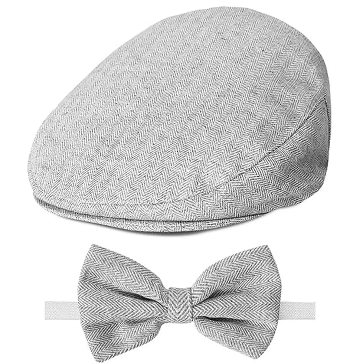 Chapeau pour bébé, casquette pour enfants, accessoire de baptême d'anniversaire pour nouveau-né, béret de chauffeur Vintage avec nœud papillon