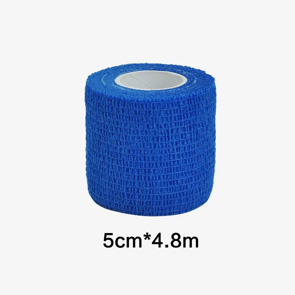 Bandage élastique auto-adhésif de sport bleu de 4.8 mètres, bandage de sport respirant pour poignet et cheville