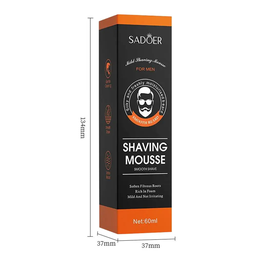 SADOER Mousse à raser pour hommes Mousse à raser pour barbe douce pour homme rafraîchissant hydratant adoucir les racines fibromes non irritantes