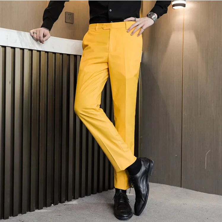 Pantalons formels hommes 2024 nouveau élégant homme bureau travail pantalon décontracté élastique coton pantalon hommes 17 couleurs pantalons Hombre