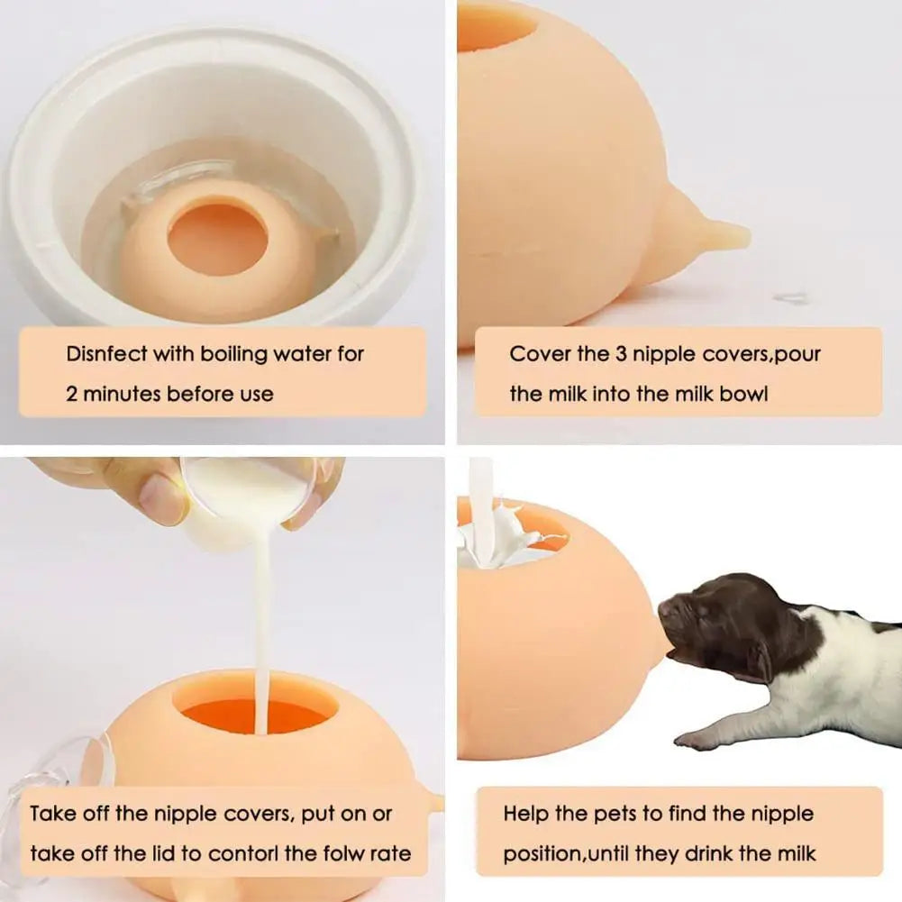 Mangeoire à bulles en silicone pour animaux de compagnie, bol à lait pour chatons et chiots, distributeur de nourriture à cliquetis, 150ml