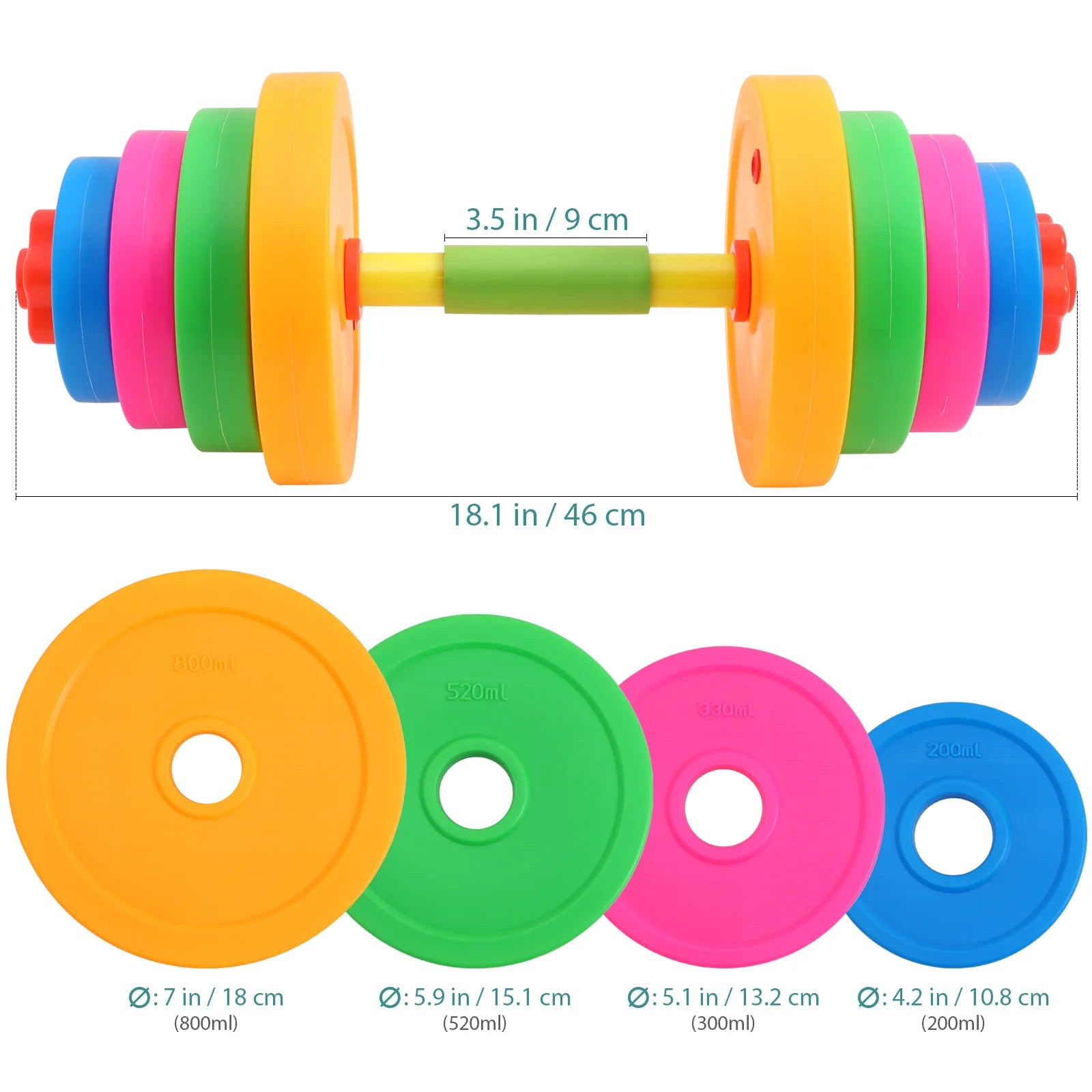 Adjustable dumbbells for children, children's weight set, small weights, children's training equipment, dumbbells, children's toys