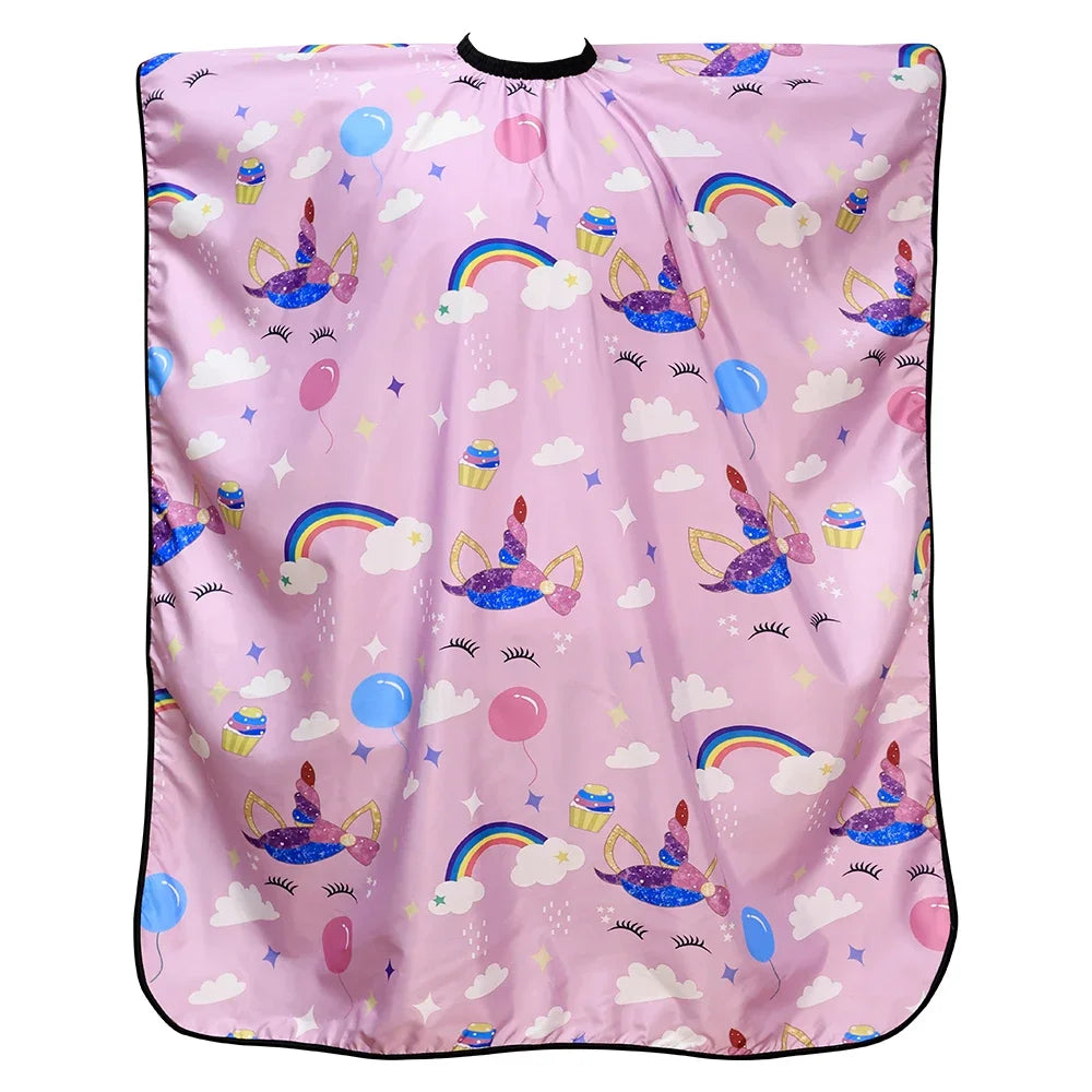 Cape de coiffure pour enfants, motif de dessin animé, robe de coiffure pour salon de coiffure, tissu pour coiffeur pour enfants, expérience de coupe de cheveux