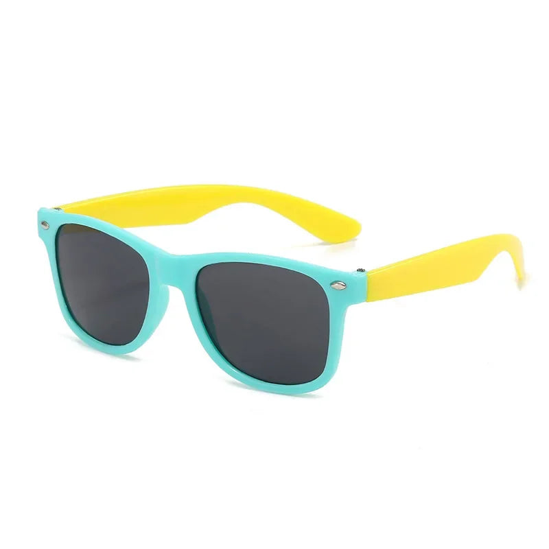 Lunettes de soleil à monture carrée pour garçons et filles, lunettes de soleil rétro pour enfants, protection UV extérieure, lunettes de soleil mignonnes