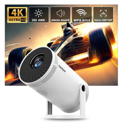 Projecteur domestique 4K 1280*720P double Wifi HDMI 260ANSI 180 ° Projecteur portatif extérieur flexible de cinéma vidéo BT5.0 nouveau PK HY300 Pro