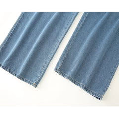 MUJER 2025 Women's Blue Baggy Jeans for Women, High Waisted Mom Jeans, Wide Leg Denim Pants, Summer Jeans
