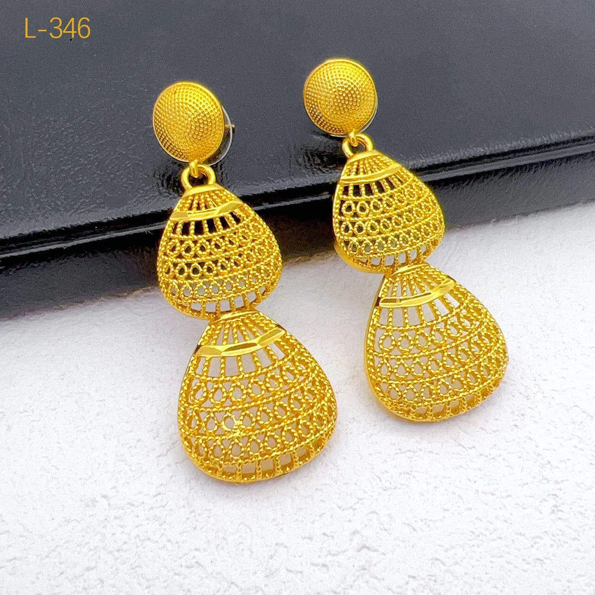 Ensembles de bijoux éthiopiens pour femmes, pendentif gouttelette, colliers de la présidence, boucles d'oreilles, ensemble de deux pièces, document en or 24 carats, cadeaux de fête de mariage érythréen