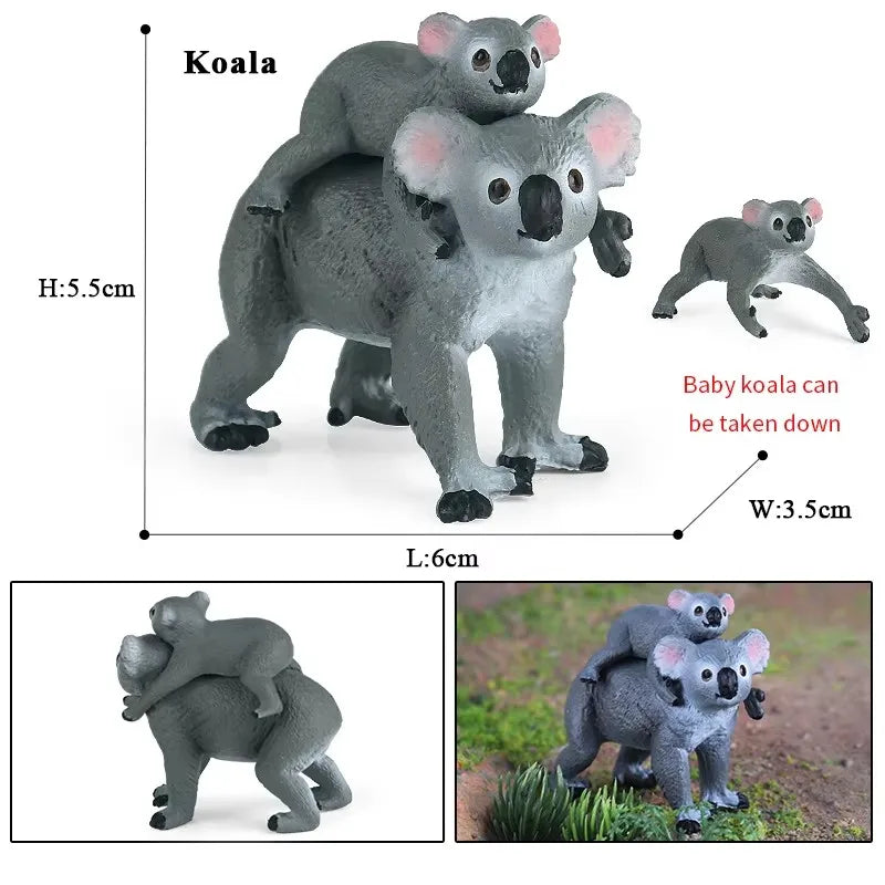 Classic Australian Wild Animals Kangaroos Koala Platypus Tasmanian Devil Echidna Cassowary Model Figurine Toy Child Gift
