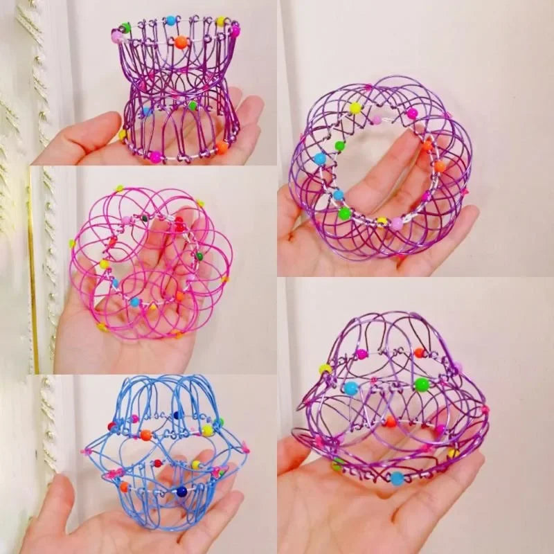 Jouets éducatifs Fidget pour enfants et adultes, panier de fleurs de décompression Mandala et anneau en acier, cadeau sensoriel d'halloween et de noël