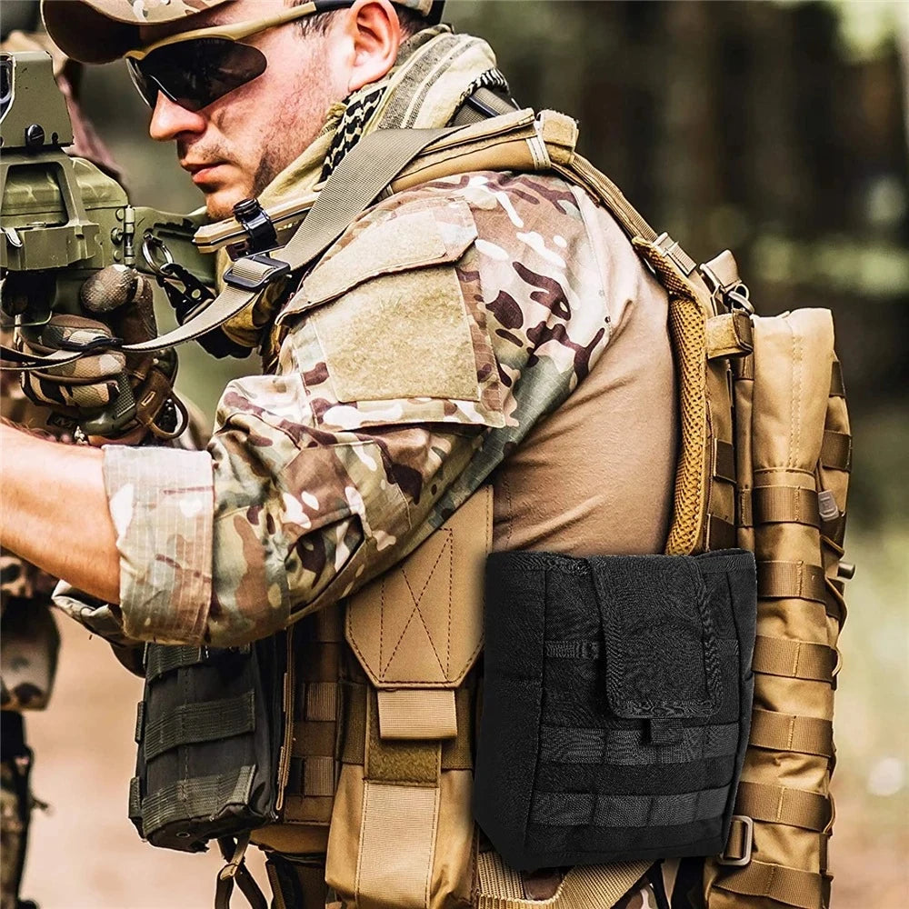 Pochette de décharge pliable Molle, sac de taille de recyclage, sacs utilitaires de chasse pour Sport de plein air, accessoire d'outil EDC, sac de récupération pliable
