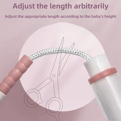 Corde à sauter de 2,8 mètres, conception réglable pour enfants et adultes sans enchevêtrements, corde à perles douces, longueur réglable pour débutant