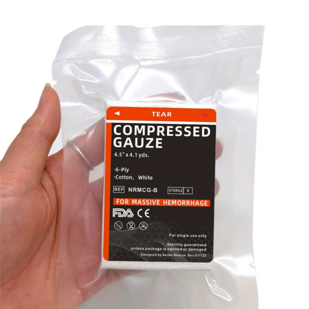 Gaze compressée stérile médicale pliable en Z, 1 pièce, tampons de premiers secours scellés sous vide, idéaux pour les soins des plaies et les kits d'urgence