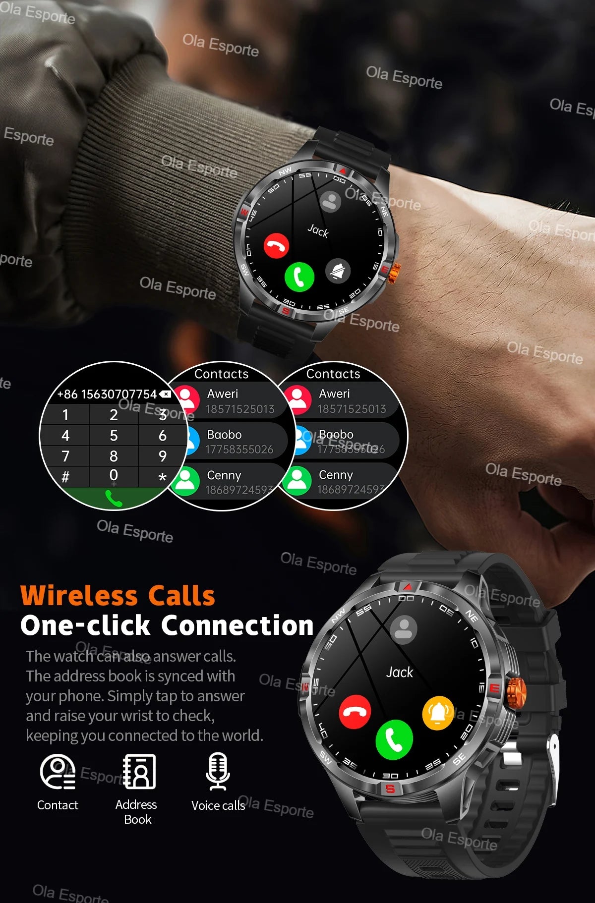 Montre intelligente 2025 boussole étanche surveillance de la santé et du sommeil grande capacité de batterie plus de 100 Modes de Sport hommes femmes Smartwatch en plein air