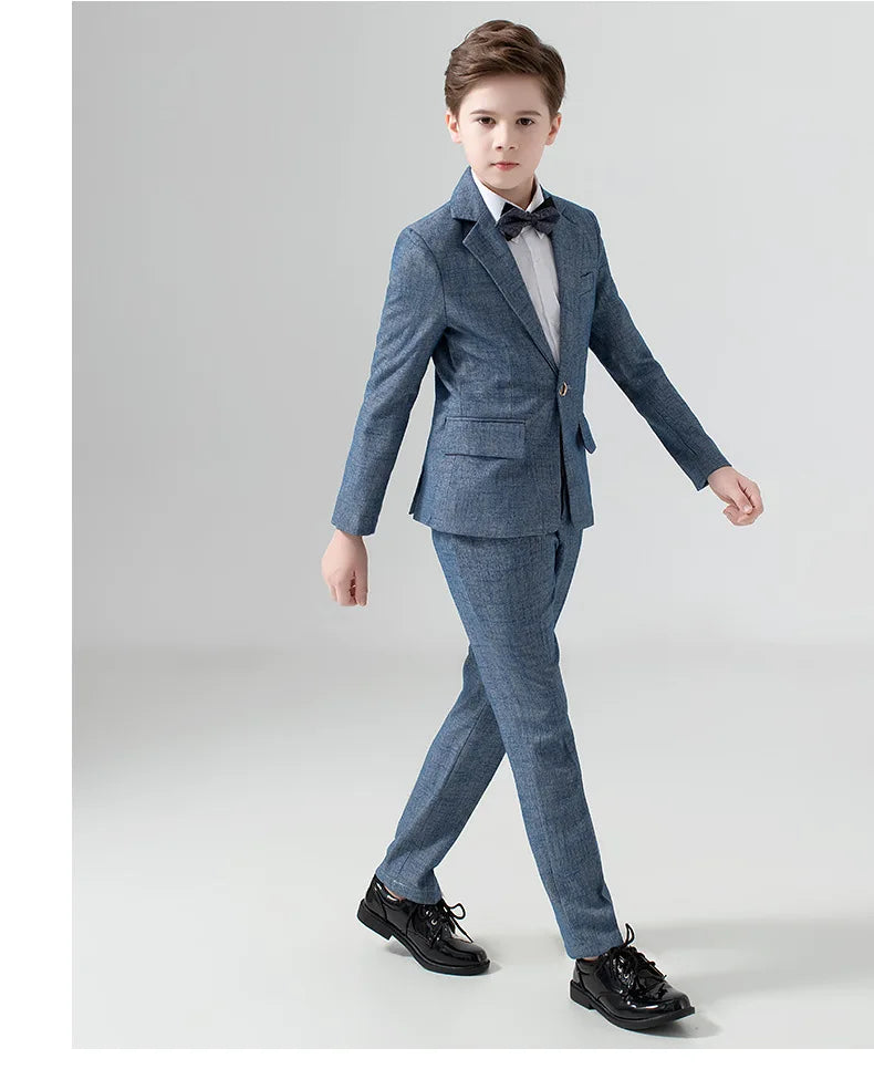 Children's Wedding Show Suit, Formal Suit, Blazer, Jacket, Pants, Bow Tie, 3 Pieces
