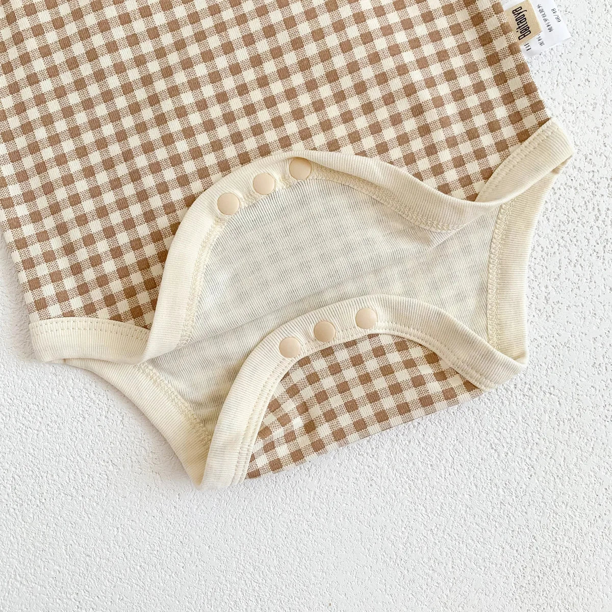 Été nouveau-né bébé filles sans manches fronde Plaid tenues coton doux combinaisons infantile enfants vêtements de sport body