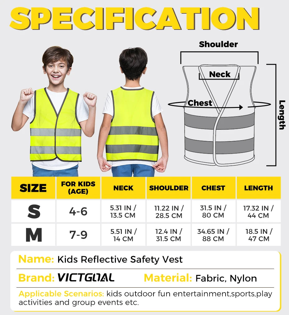 Gilet de sécurité pour enfants, vêtements réfléchissants pour enfants, formation, sport, protection scolaire, extérieur, bandes fluorescentes haute visibilité