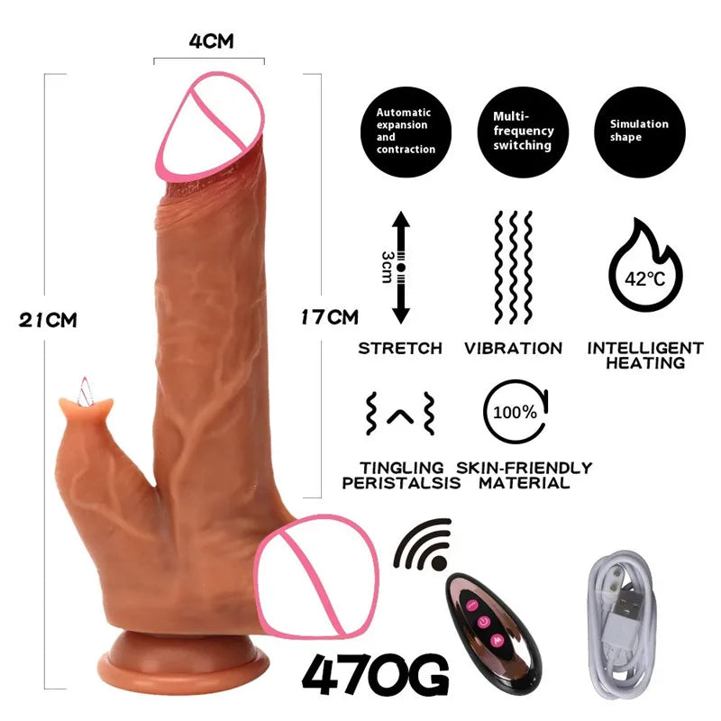 Adult sex toys, automatic retractable vibrating dildos, female masturbation sex toys, vibrating toys inserted into the penis