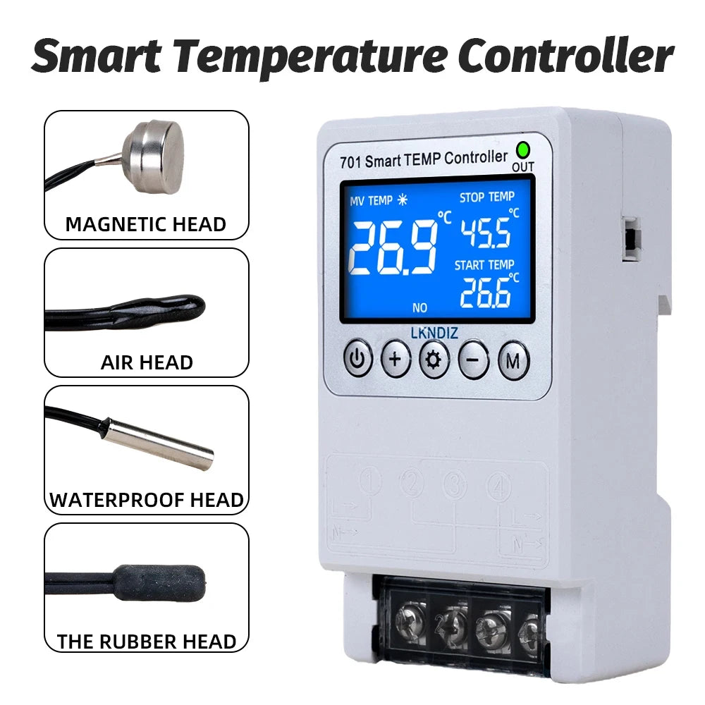 Contrôleur WIFI intelligent de température, Thermostat Constant, interrupteur de contrôle de synchronisation, contrôle du Cycle, Option de tête de capteur Multiple
