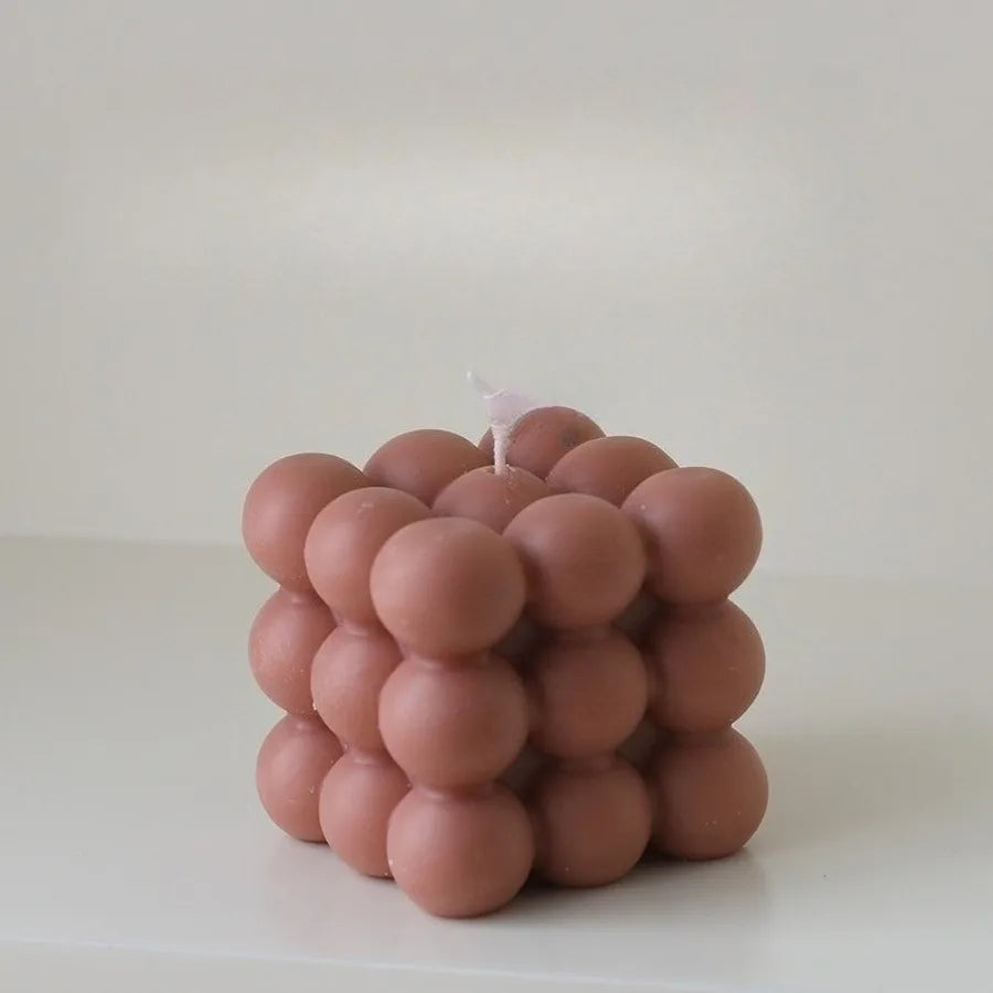 Bougie parfumée en forme de Cube à bulles, 1 pièce, faite à la main, pour aromathérapie, cire de soja, décoration de la maison, bougies pour fête d'anniversaire et de mariage