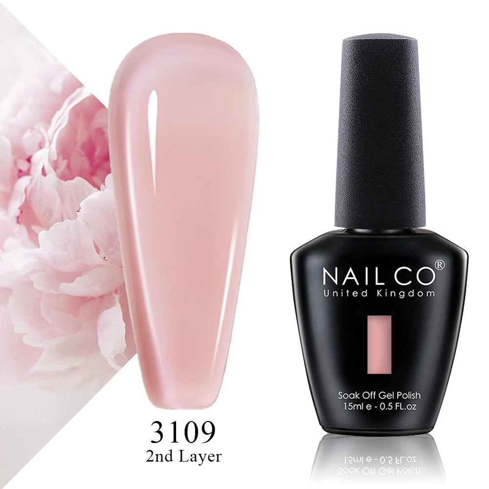 NAILCO 15ml Vernis à ongles Gel Vernis Semi Permanent UV Gel Vernis manucure Vernis Nail Art Nude Gel Poliish