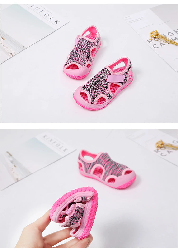 Sandales pour enfants pour garçons et filles, sandales de sport d'été à embout, chaussures de plage
