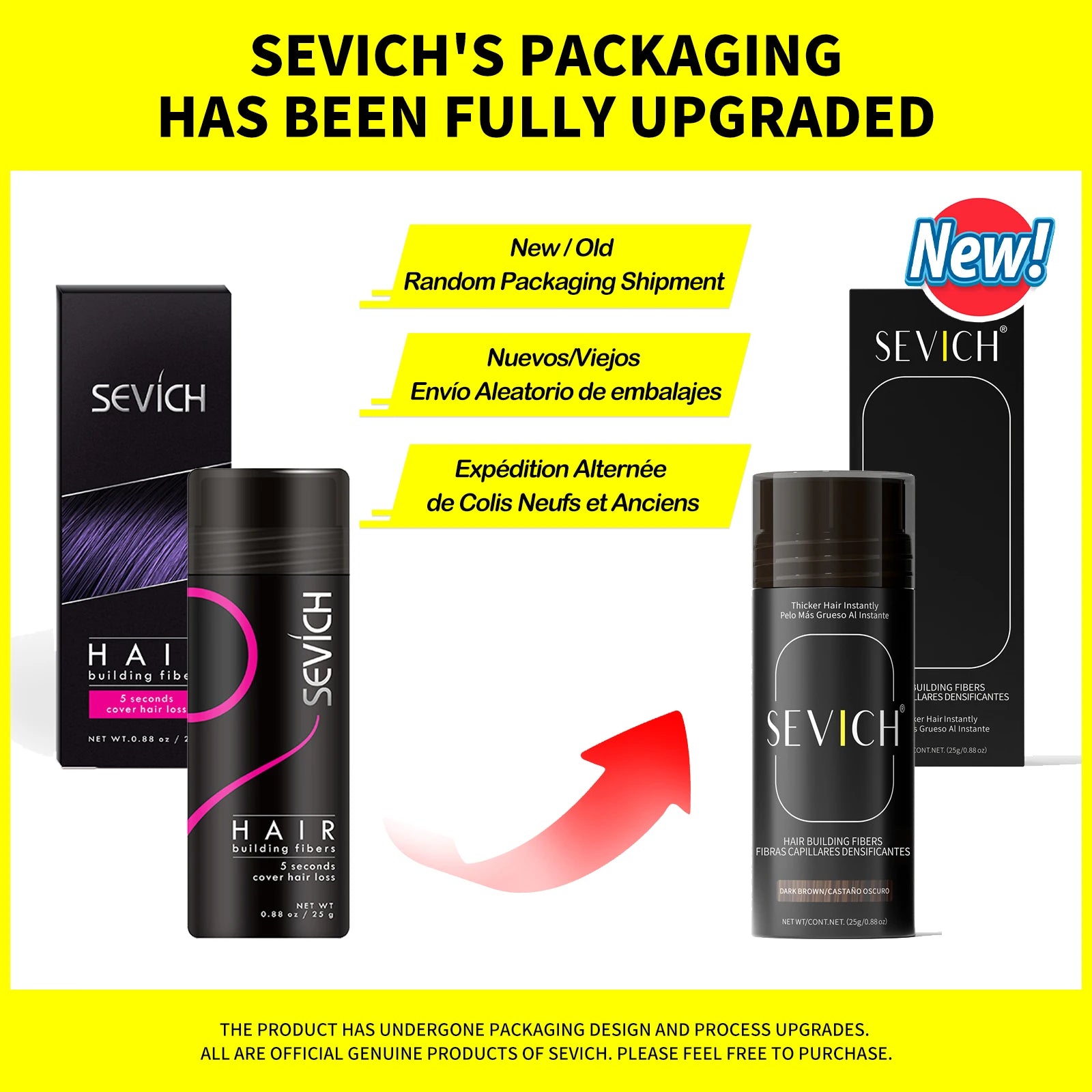 Sevich 25g fibres de renforcement des cheveux poudre produits de perte de cheveux extension chauve épaissir pot de pulvérisation de cheveux kératine