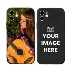 Étui de téléphone avec images personnalisées pour iPhone, coque souple en Silicone noir avec Photo personnalisée pour anniversaire 17 16