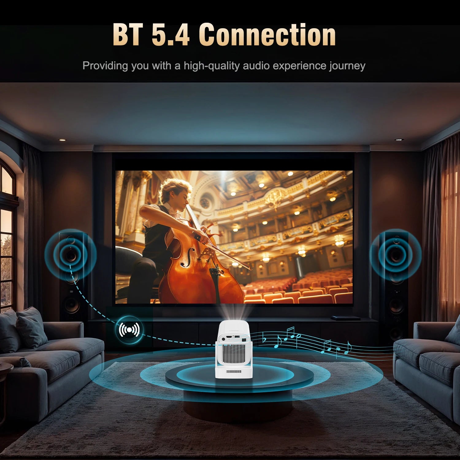Magcubic HY310 projecteur à mise au point automatique 1080P natif 4K 330ANSI Android 11 WiFi6 BT5.4 Mini projecteur de film extérieur avec Air Mouse