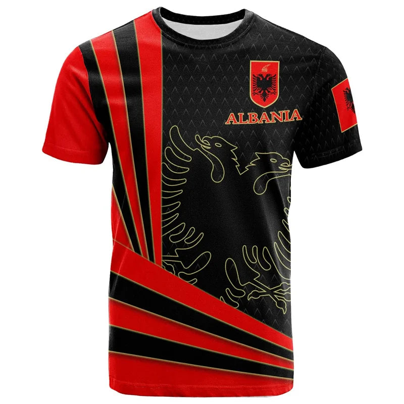 Albania Football Jersey, Football Team T-Shirt, Wholesale, Albanian Flag 3D, Graphic T-Shirts, Albanian Emblem, 2024
