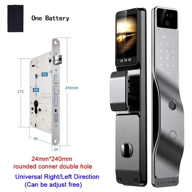 Tuya App serrure intelligente maison antivol porte serrure d'empreintes digitales avec caméra mot de passe serrure grande serrure de porte