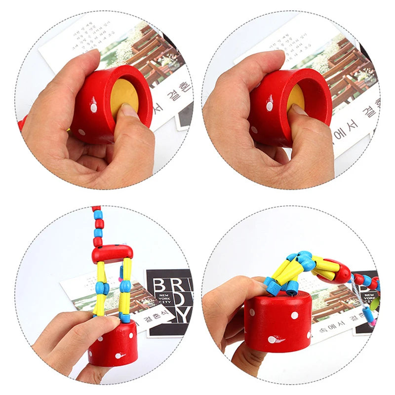 Jouets éducatifs Montessori en bois pour enfants, exercice d'apprentissage précoce, doigts de bébé, matériaux flexibles, jouet girafe, cadeaux