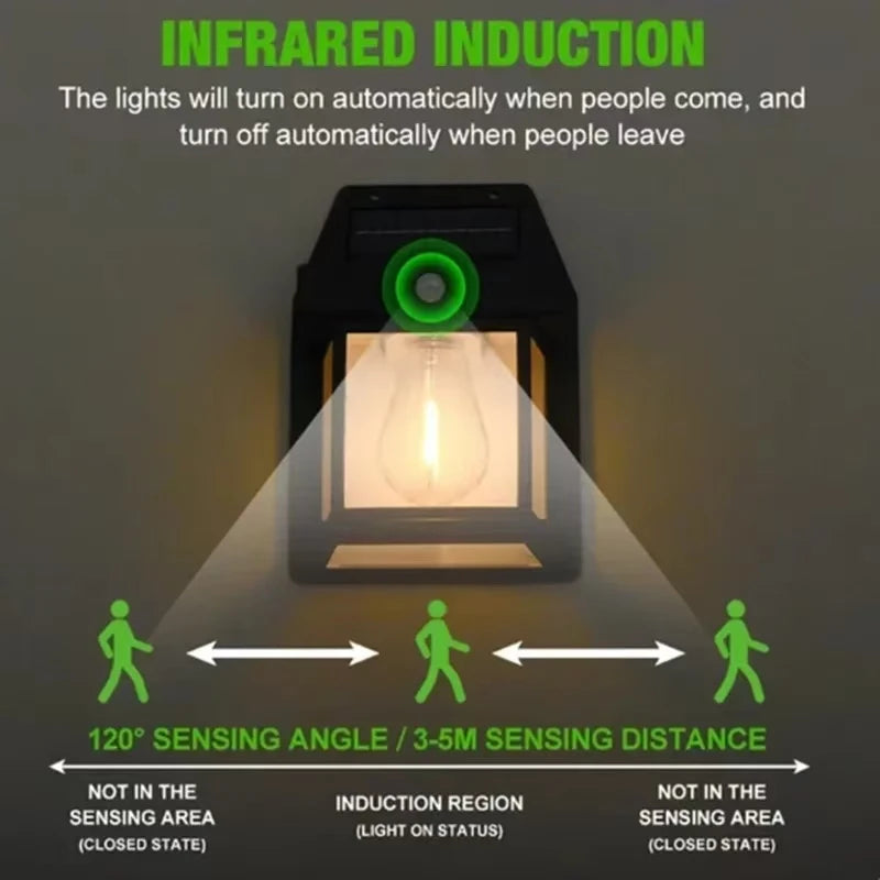 Powerful outdoor solar garden lamp, solar-powered outdoor light, waterproof LED light, outdoor decoration