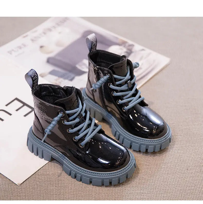 Bottes de neige imperméables pour enfants, style britannique, bottes de rinçage pour enfants, bottes chaudes pour garçons et filles, mode automne et hiver, 3 à 15 ans