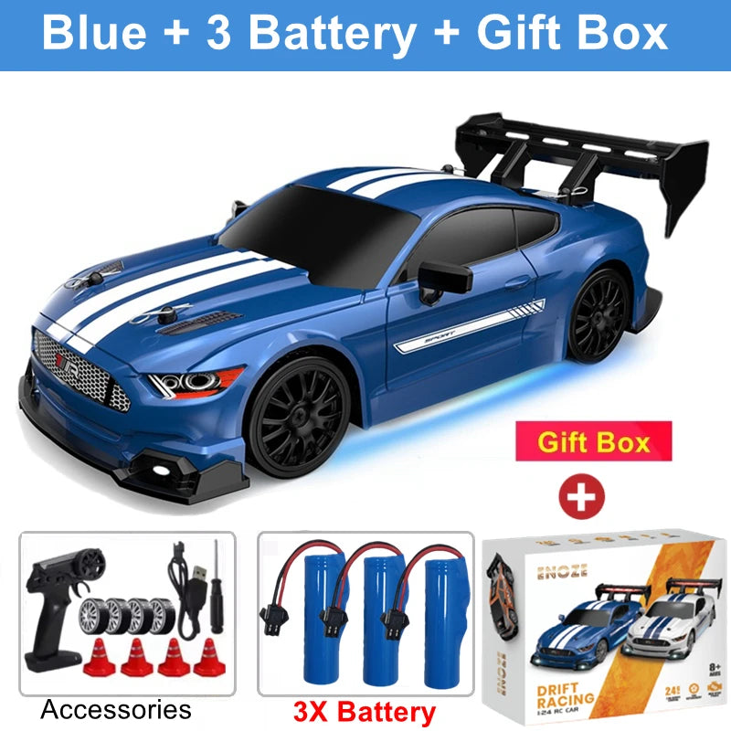 4WD RC Drift Car, High-Speed ​​Remote Control Racing Vehicle with LED Lights, 2.4GHz Radio, 4x4 Off-Road Truck, Children's Toy