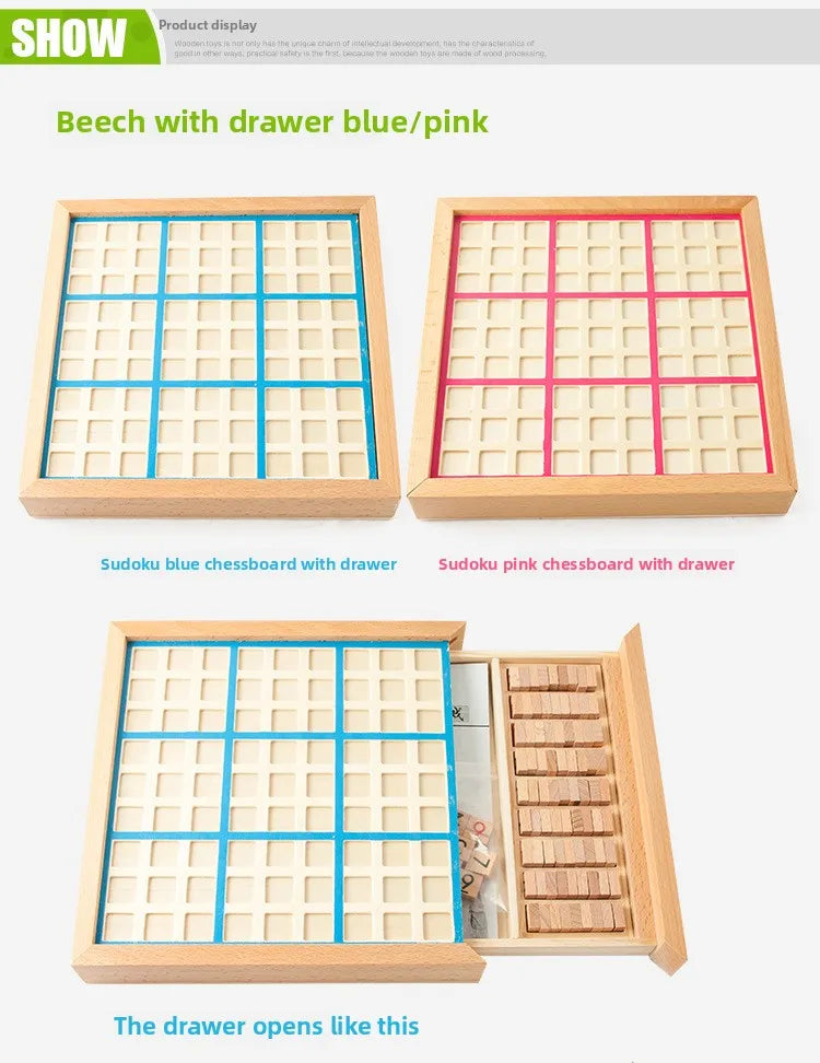 Jeu d'échecs en bois Sudoku Jiugongge, élèves du primaire, pensée logique, Puzzle pour enfants, jeu de société, jouet avec