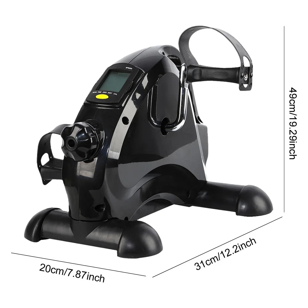 Mini entraîneur de bras et de jambes de vélo d'exercice, machine d'exercice de pédale de pied réglable, écran LCD, entraîneur de pédale portable pour le bureau à domicile