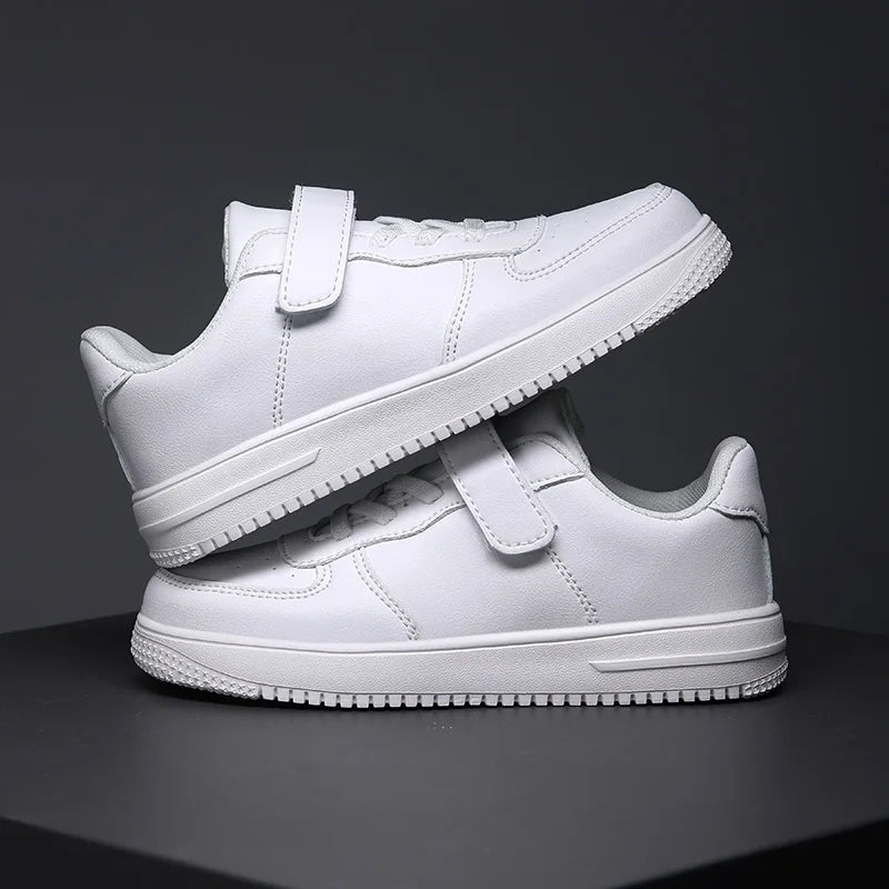 Chaussures noires pour enfants, baskets de sport en cuir pour garçons de 6 à 12 ans, décontractées, de Tennis, nouvelle collection 2024