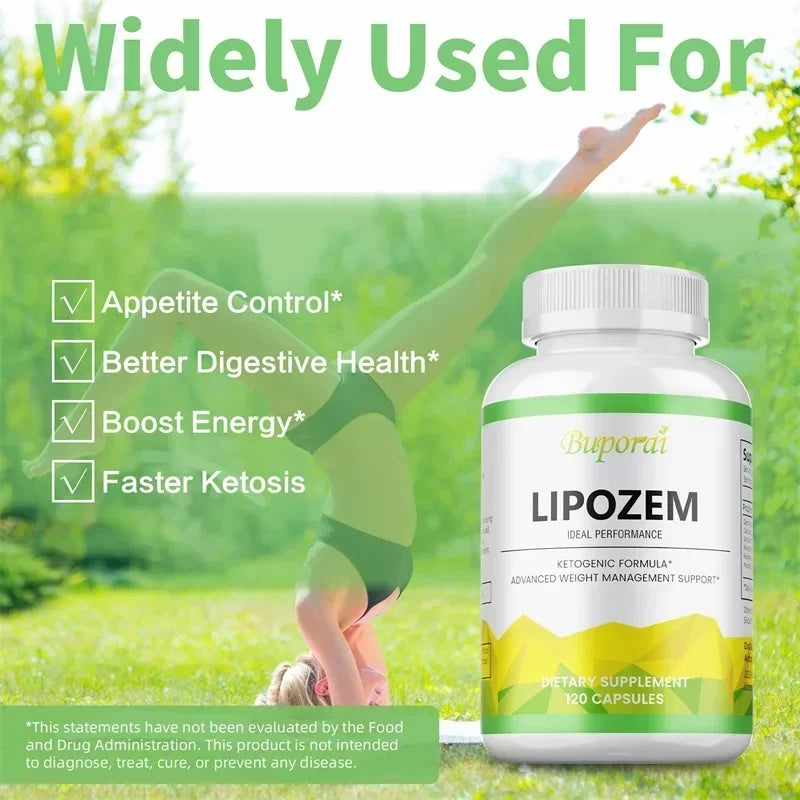 Lipozem naturel - Suppresseur d'appétit, brûleur de graisse, soulage le gonflage et le constipation, améliore le métabolisme - 120 capsules