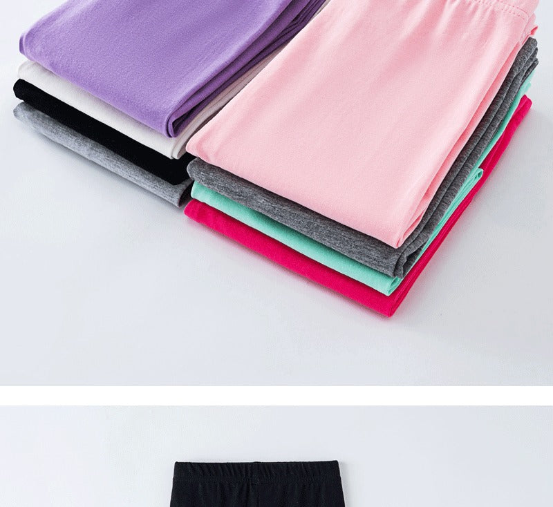 Girls' leggings for spring and summer, suitable for outdoor wear. They are slim-fitting, long pants for children.