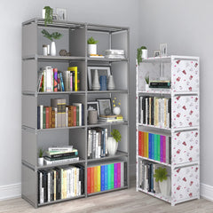 Simple storage shelf, multi-layered clutter storage shelf, bookcase organizer, easy assembly for bedroom or bookcase