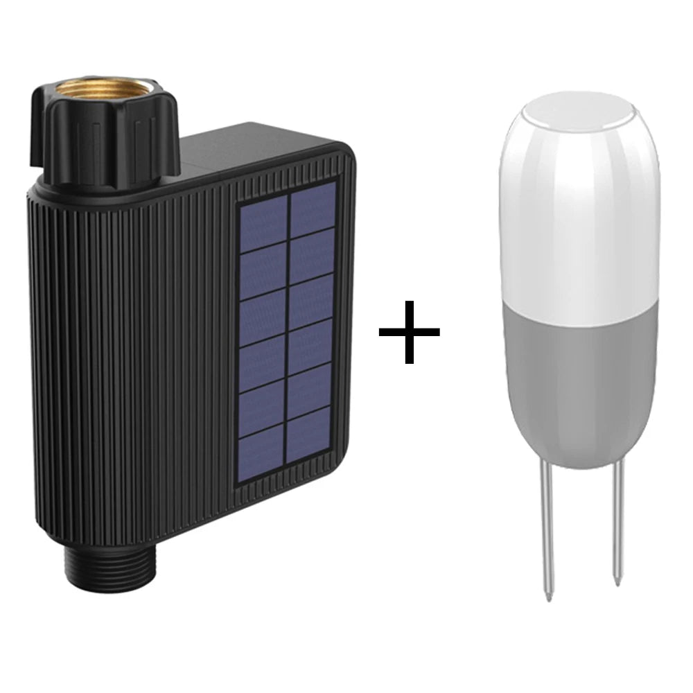 Tuya Smart WiFi Watering Timer, Solar Powered Drip Irrigation System, Built-in Water Flow Recorder, Water Controller