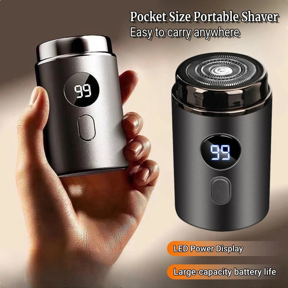 Mini rasoir électrique rechargeable pour hommes et femmes – Rasoir portable avec affichage numérique LED, chargement USB type-c pour voiture et usage domestique